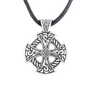 Cross Viking Shield Pendant Necklace Jewelry Tibetan Silvery Solar Cross Knot Re